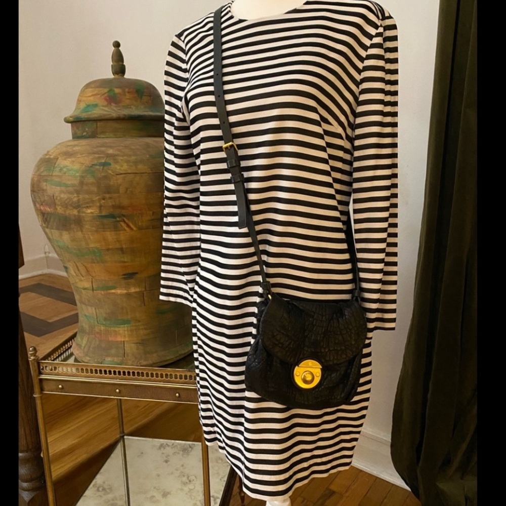 Marc by Marc Jacobs Black Gold Embossed Leather Crossbody Bag